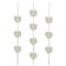 Party Central Club Pack of 12 Gold and White Valentine Floral Heart Ribbon Stringer Hanging Silver Party Decors 4'